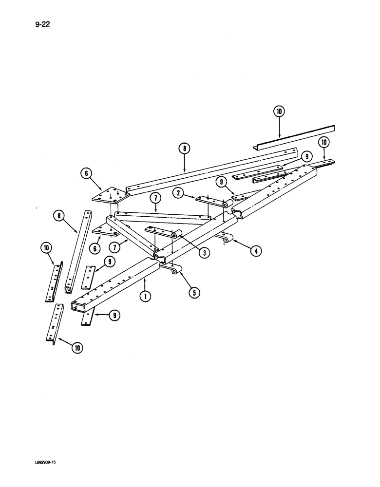 Схема запчастей Case IH 6200 - (9-022) - CENTER HITCH AND STABILIZER, TWO DRILL, HITCH SERIAL NUMBER 501 AND AFTER (09) - CHASSIS/ATTACHMENTS