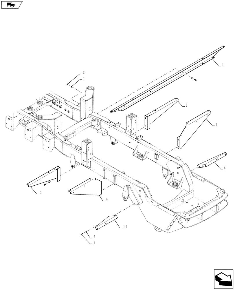 Схема запчастей Case IH TITAN 4530 - (90.118.02) - WALKWAY MOUNTING (90) - PLATFORM, CAB, BODYWORK AND DECALS