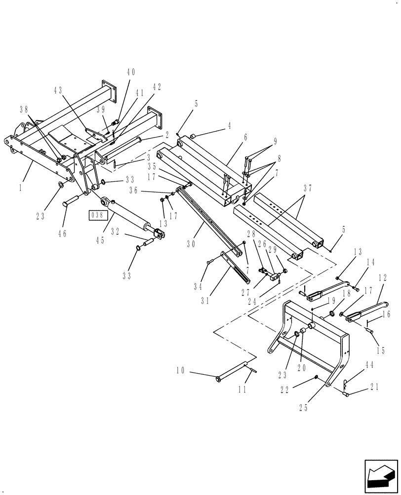 Схема запчастей Case IH 717675056 - (017) - FRAME - ARM L.H. 