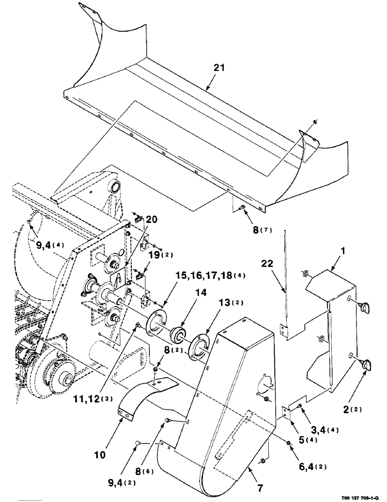 Схема запчастей Case IH 8585 - (3-20) - PICKUP SHIELDS ASSEMBLY, LEFT Pickup