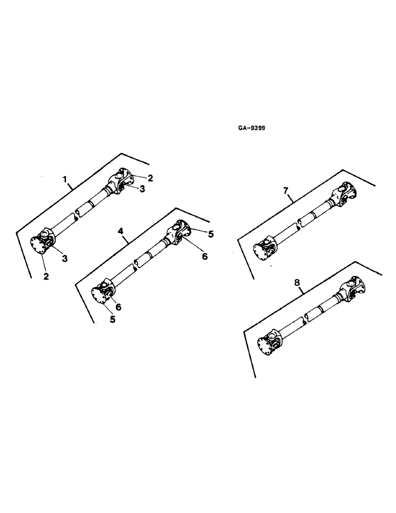 Схема запчастей Case IH 844S - (07-108) - PROPELLER SHAFT (04) - Drive Train