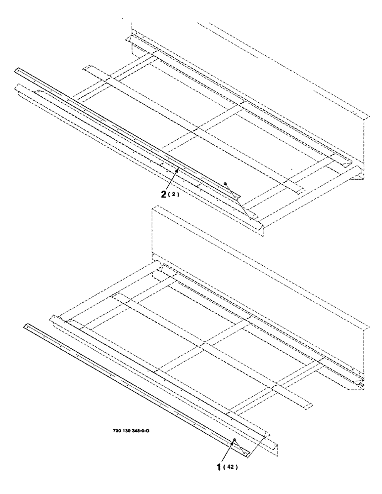 Схема запчастей Case IH 8820 - (9-08) - DRAPER GUARD KIT, SHORT & LONG SLAT DRAPERS, ALL HEADER LENGTHS, 700130348 DRAPER GUARD KIT COMPLETE (09) - CHASSIS