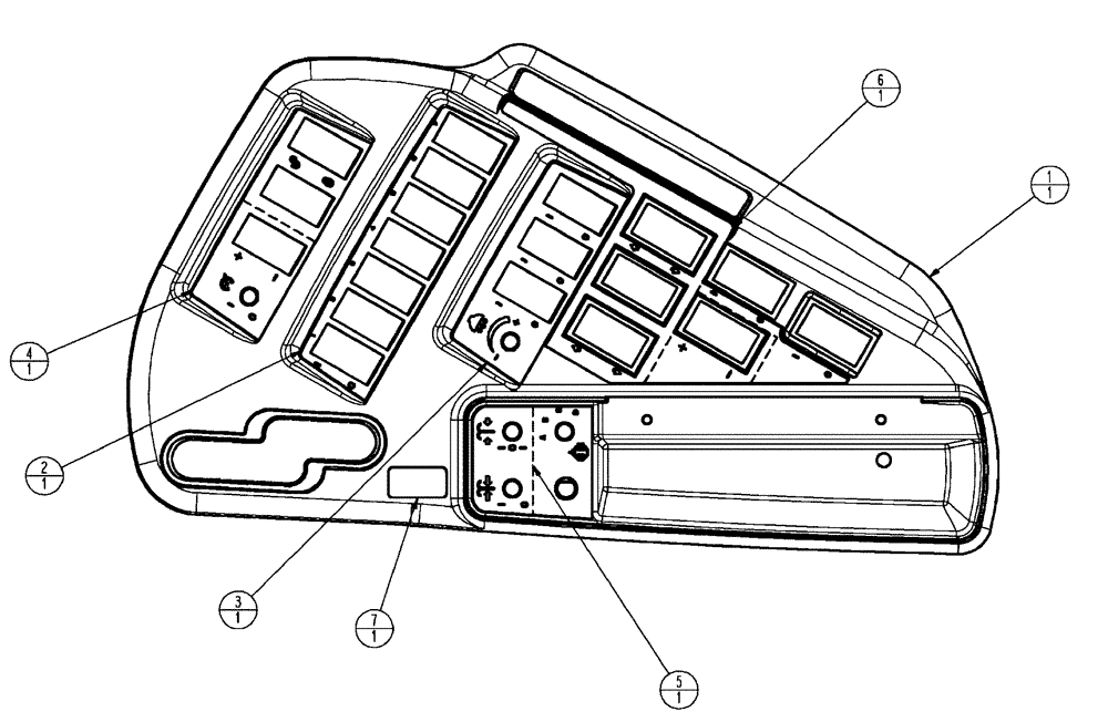 Схема запчастей Case IH FLX4010 - (01-051) - COVER ASSEMBLY, RH CONSOLE, LIQUID (10) - CAB