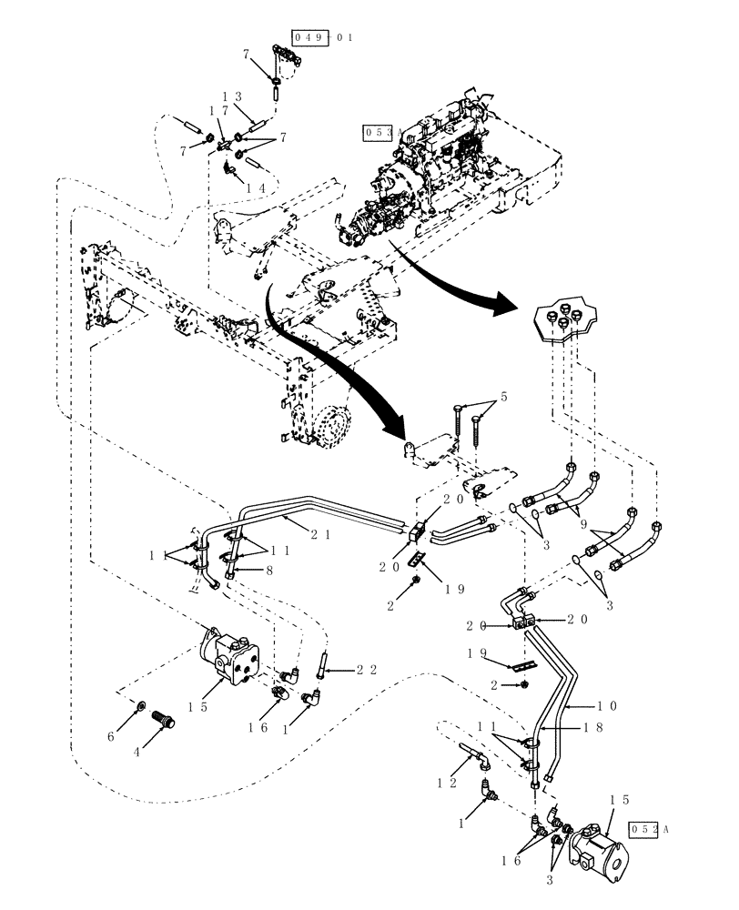 Схема запчастей Case IH WDX901 - (041B) - HYDRAULIC GROUND DRIVE (35) - HYDRAULIC SYSTEMS