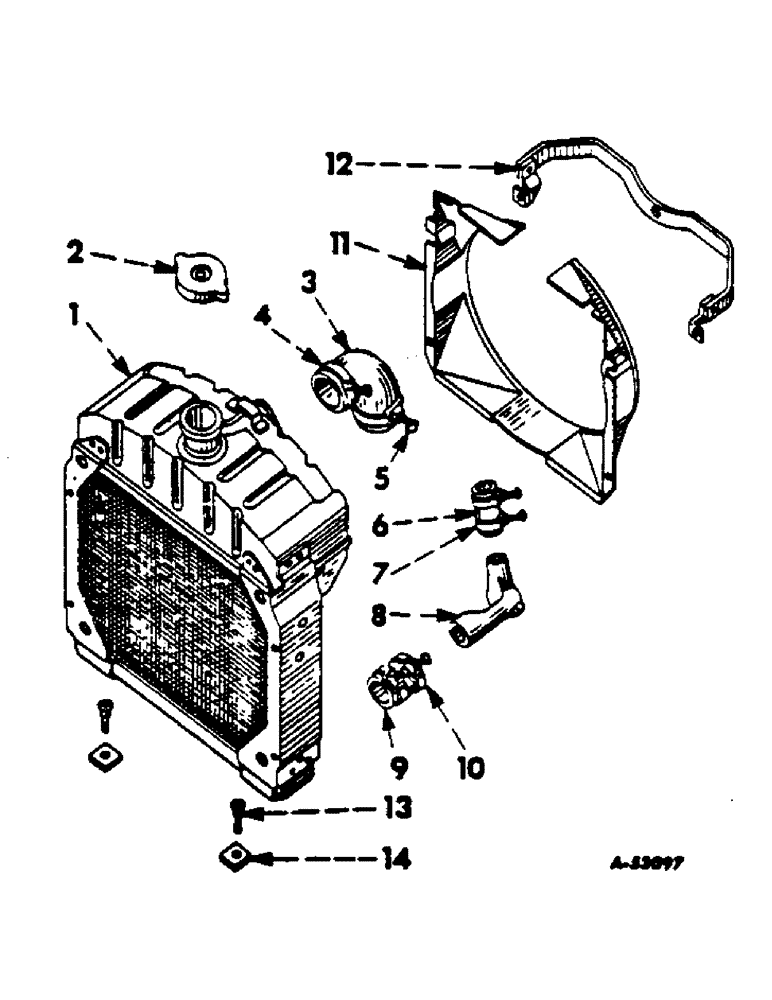 Схема запчастей Case IH 140 - (06-3) - COOLING, RADIATOR AND CONNECTIONS, FOR 140 SERIES TRACTORS Cooling