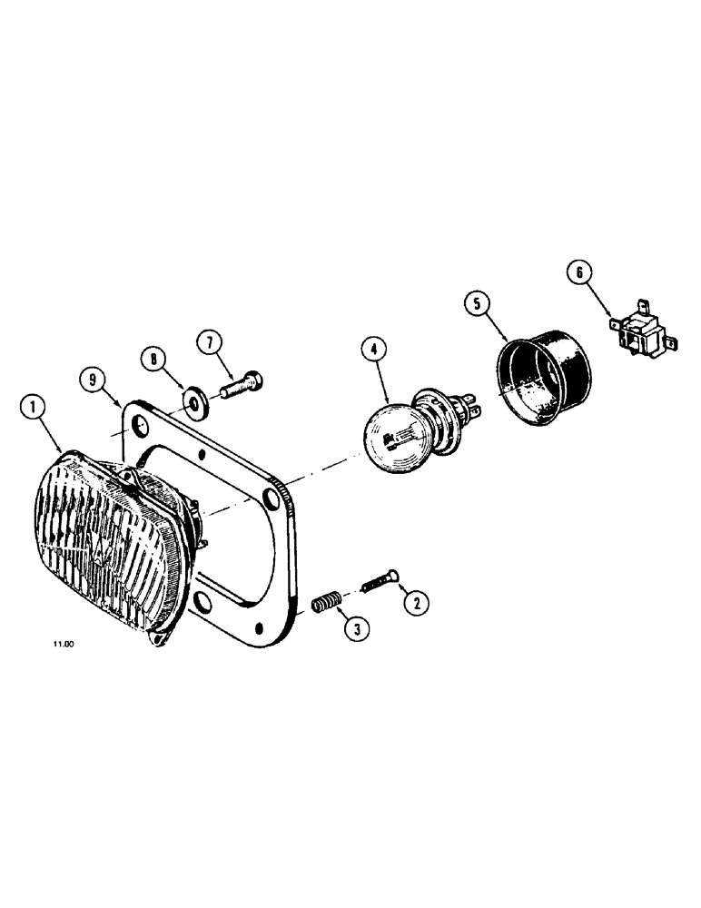 Схема запчастей Case IH 2140 - (4-16) - HEAD LIGHT (04) - ELECTRICAL SYSTEMS