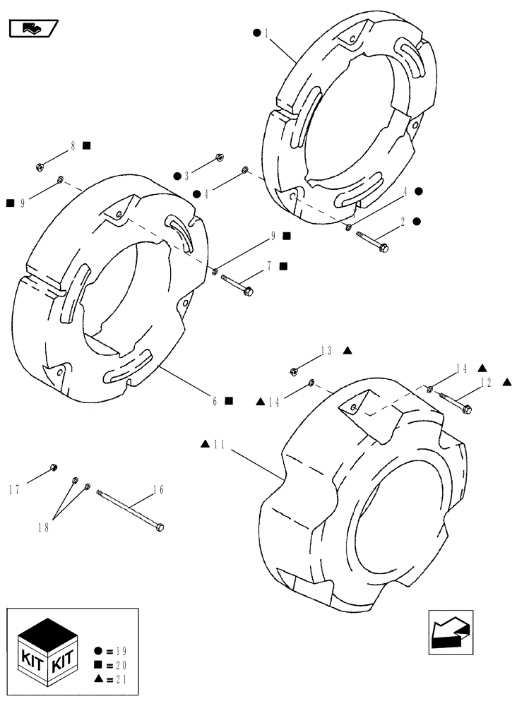 Схема запчастей Case IH MAGNUM 210 - (37.140.15) - REAR WHEEL WEIGHTS (37) - HITCHES, DRAWBARS & IMPLEMENT COUPLINGS