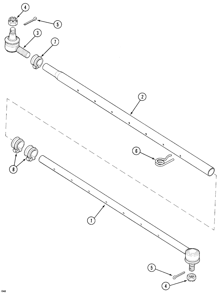 Схема запчастей Case IH 5130 - (5-022[1]) - STEERING TIE ROD, 68 - 96 INCH AXLE EXTENSION (05) - STEERING