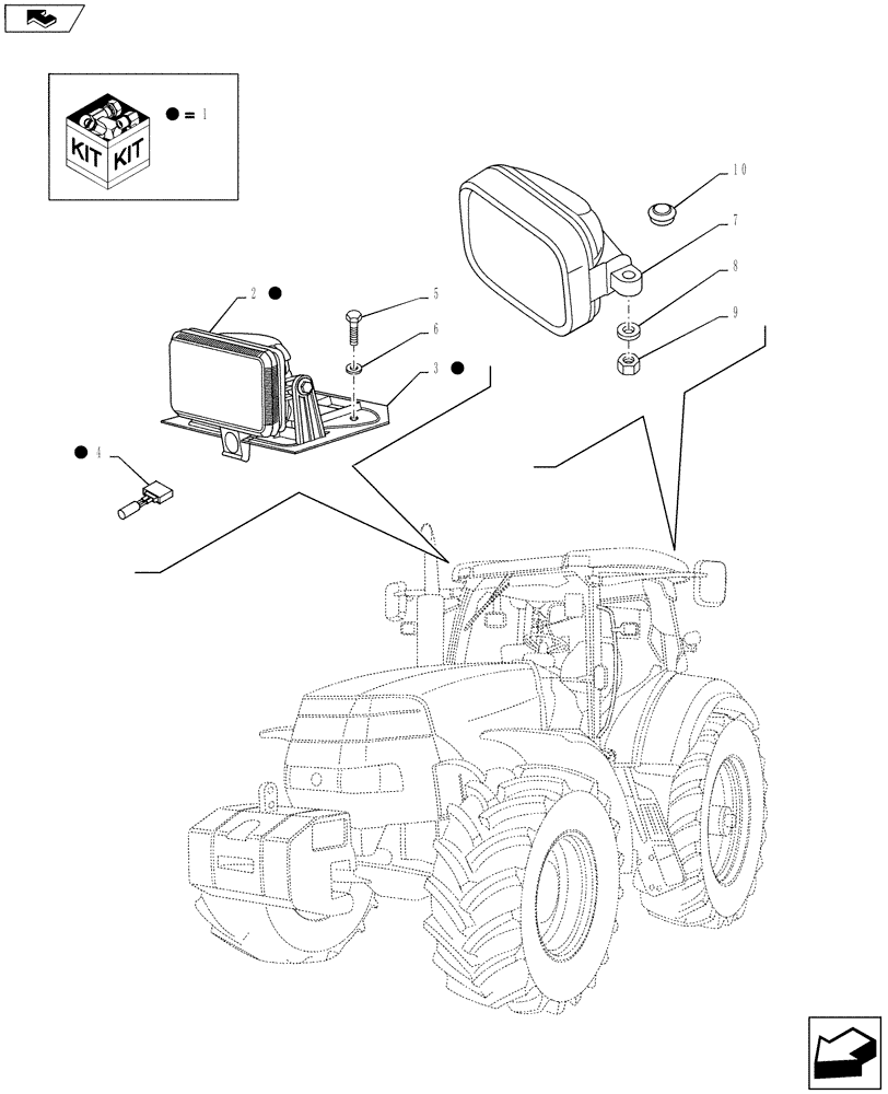 Схема запчастей Case IH PUMA 130 - (55.404.03) - VAR - 390786 - WORKLAMPS (55) - ELECTRICAL SYSTEMS