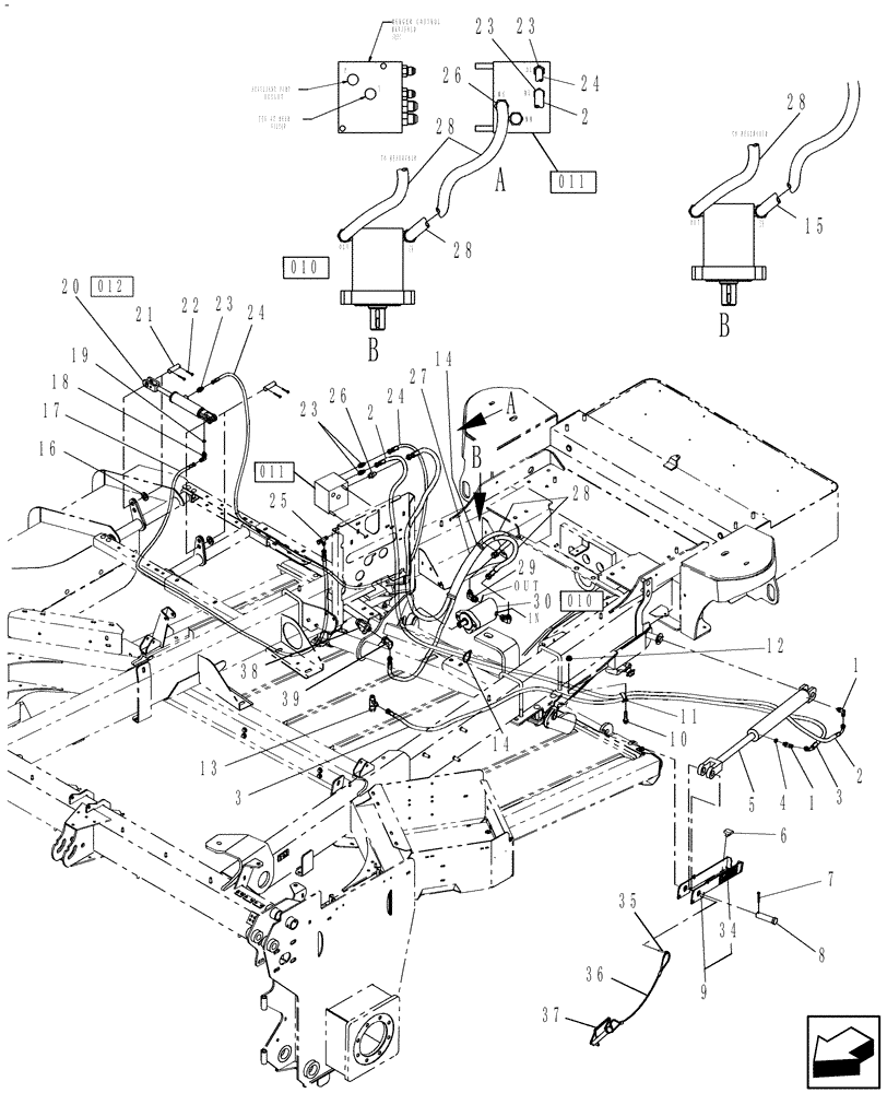 Схема запчастей Case IH 717130026 - (004) - HYDRAULIC SYSTEM 