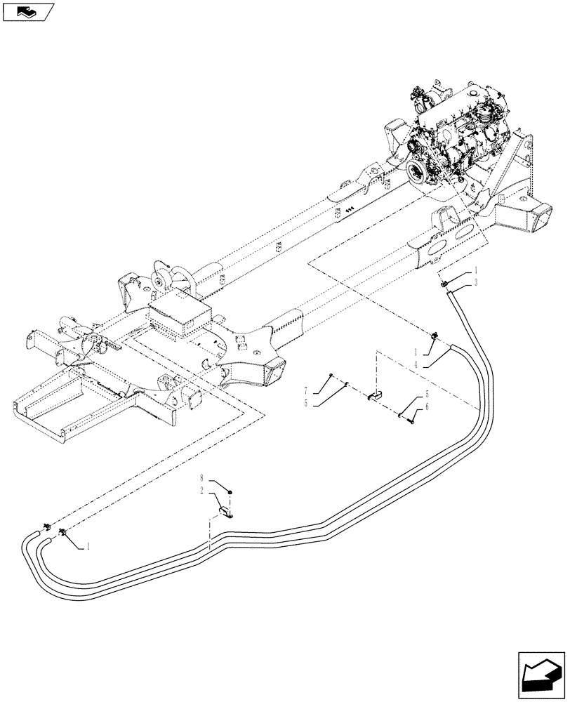 Схема запчастей Case IH 4430 - (50.206.07[01]) - HEATER LINES, BSN YCT033001 (50) - CAB CLIMATE CONTROL