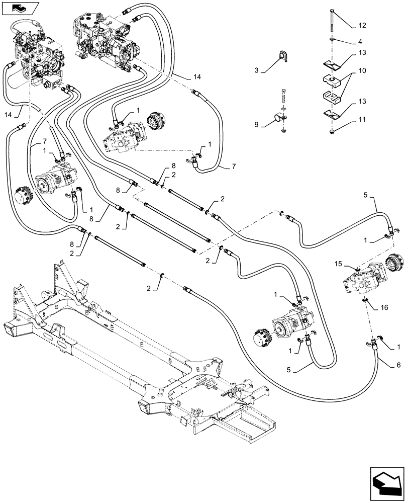 Схема запчастей Case IH 3330 - (29.212.02) - HYDRAULIC DRIVE LOOP GROUP (29) - HYDROSTATIC DRIVE