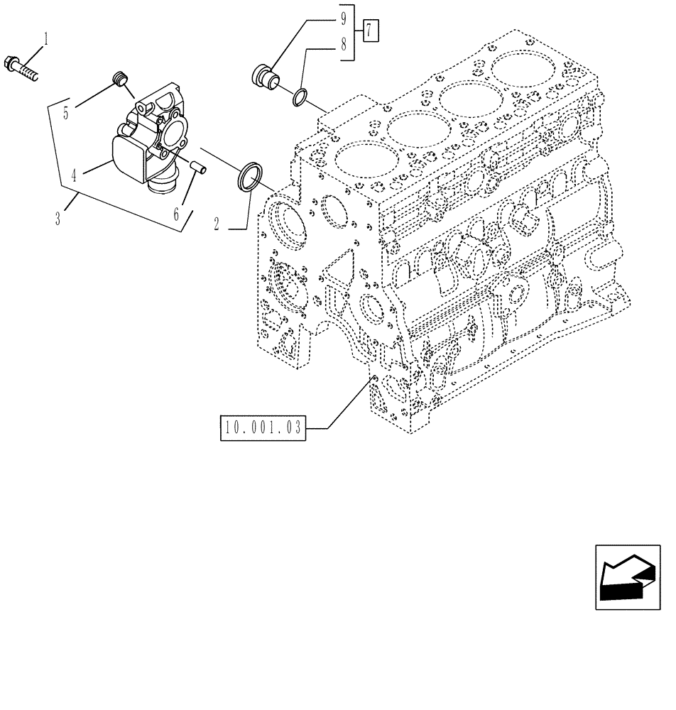 Схема запчастей Case IH P70 - (10.400.01) - PIPING - ENGINE COOLING SYSTEM (10) - ENGINE