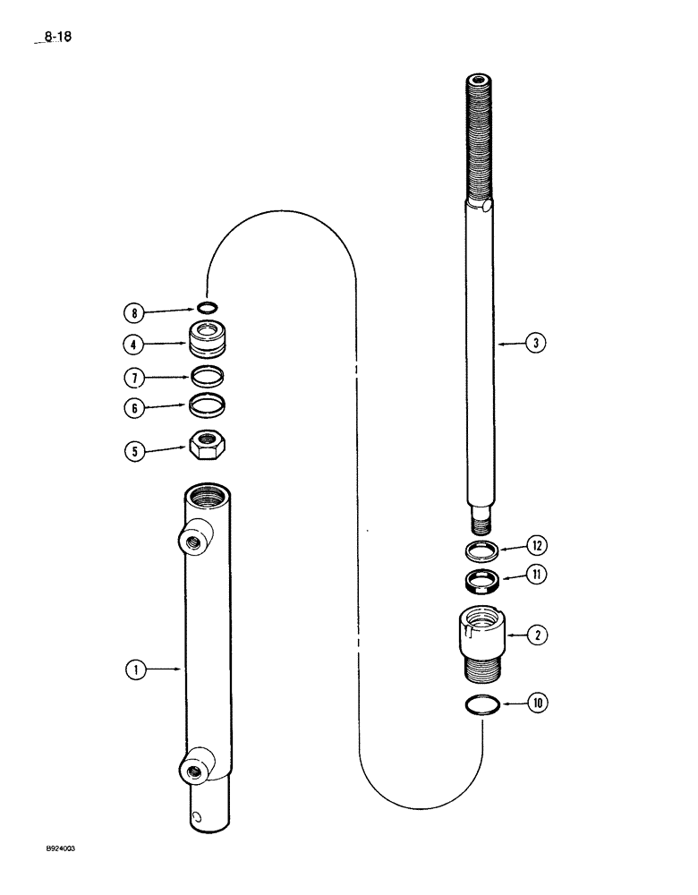 Схема запчастей Case IH 1010 - (8-18) - REEL LIFT MASTER CYLINDER, BAT REEL OR PICKUP REEL, NOT FOR PICKUP REEL ON 30.0 FOOT HEADER (35) - HYDRAULIC SYSTEMS