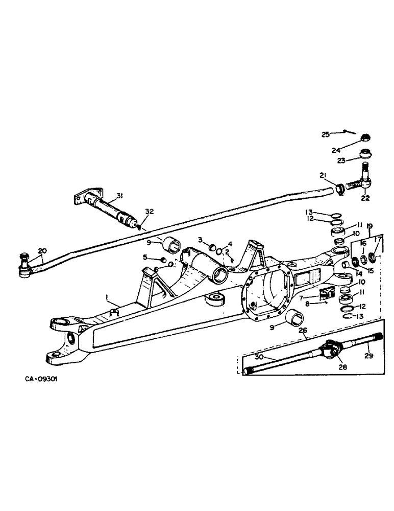 Схема запчастей Case IH 884 - (07-57) - AXLE HOUSING, UNIVERSAL SHAFT, ALL WHEEL DRIVE, ZF AXLE (04) - Drive Train