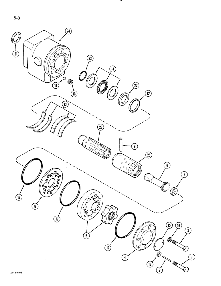 Схема запчастей Case IH 1620 - (5-08) - STEERING HAND PUMP ASSEMBLY (04) - STEERING