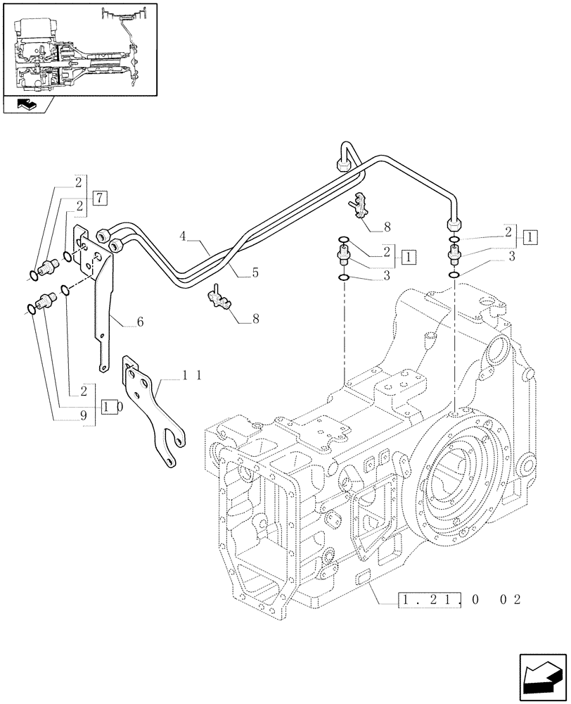 Схема запчастей Case IH PUMA 140 - (1.68.5) - BRAKE PIPING (05) - REAR AXLE