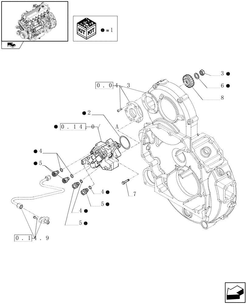 Схема запчастей Case IH A8000 - (0.14.0) - INJECTION PUMP (504129899) (10) - ENGINE