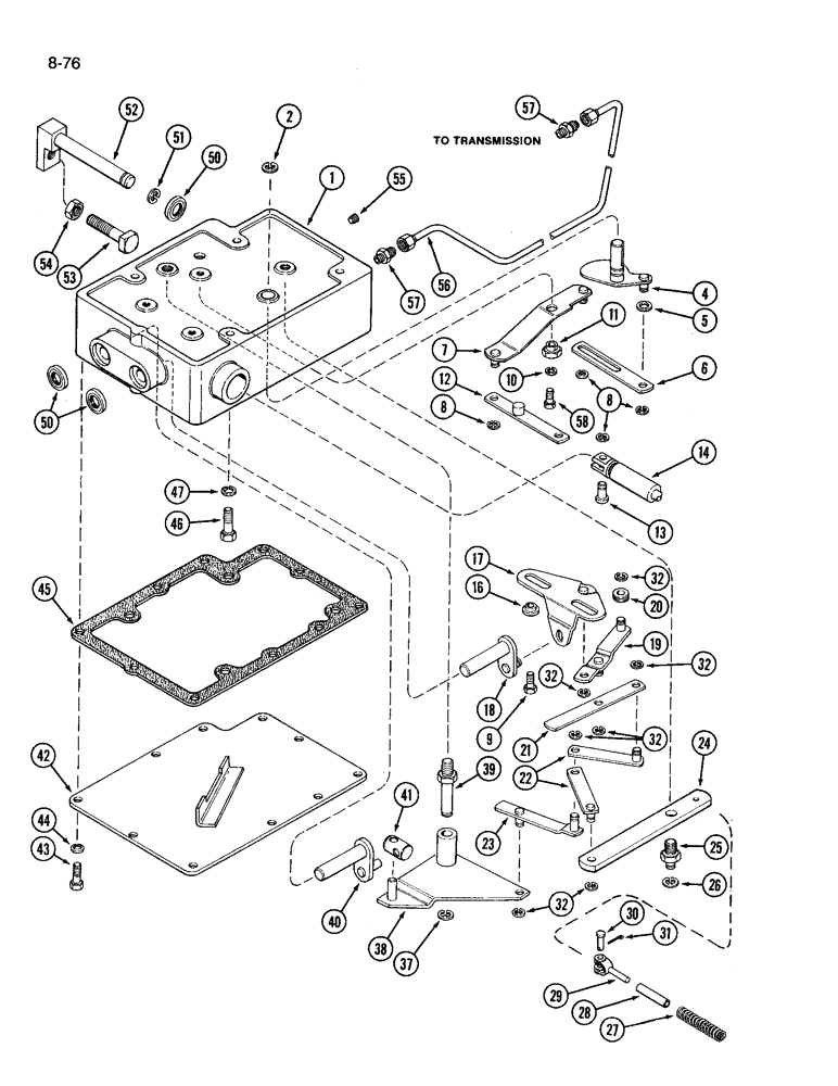 Схема запчастей Case IH 3394 - (8-76) - HITCH SYSTEM, DRAFT CONTROL SENSING LINKAGE (08) - HYDRAULICS