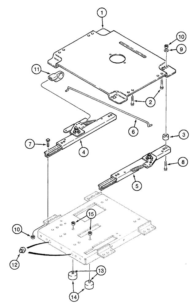 Схема запчастей Case IH 7220 - (9-056) - STANDARD AIR SUSPENSION SEAT - MOUNT PLATE & SLIDES, PRIOR TO TRACTOR S/N JJA0061559 (09) - CHASSIS/ATTACHMENTS