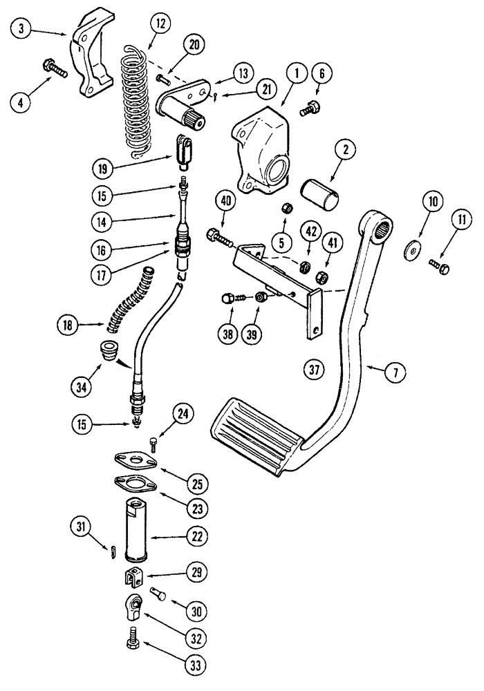 Схема запчастей Case IH 7250 - (6-054) - INCHING PEDAL (06) - POWER TRAIN