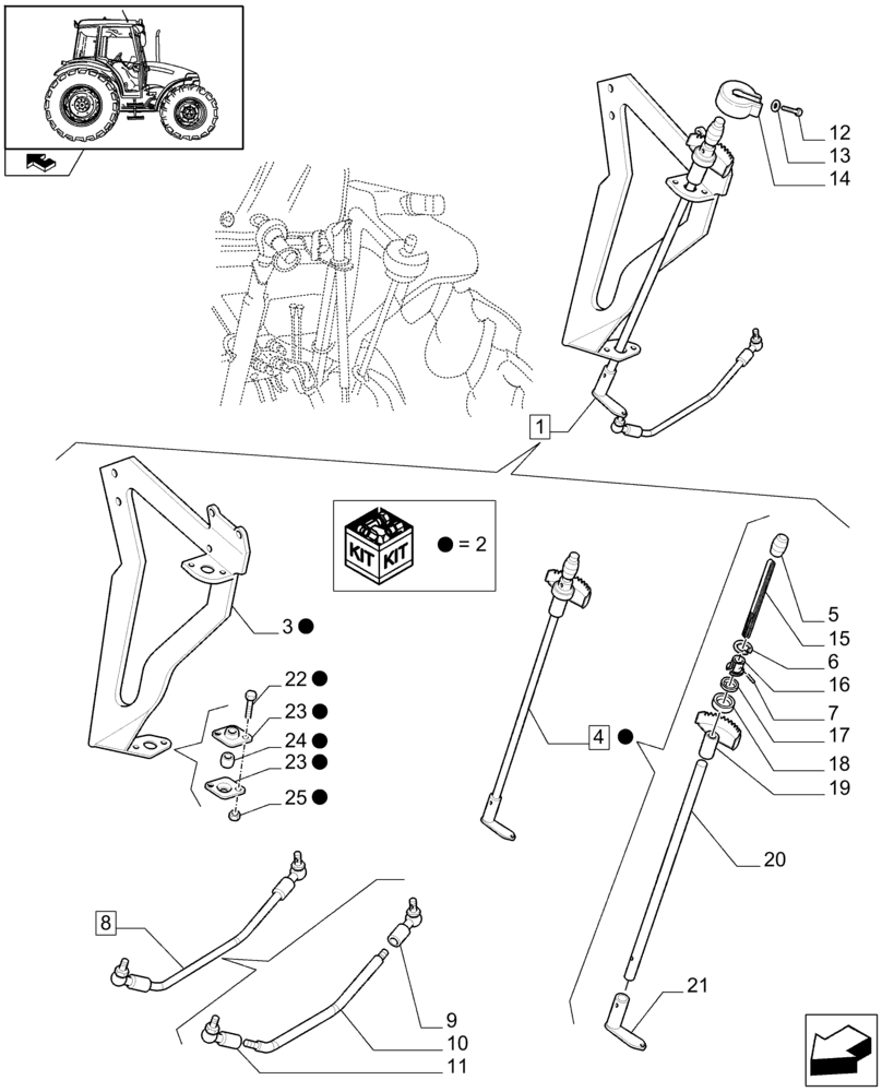 Схема запчастей Case IH FARMALL 70 - (1.92.81[02]) - HPL GROUND ACCESS CONTROL LEVER - W/CAB - C7013 (VAR.335834) (10) - OPERATORS PLATFORM/CAB