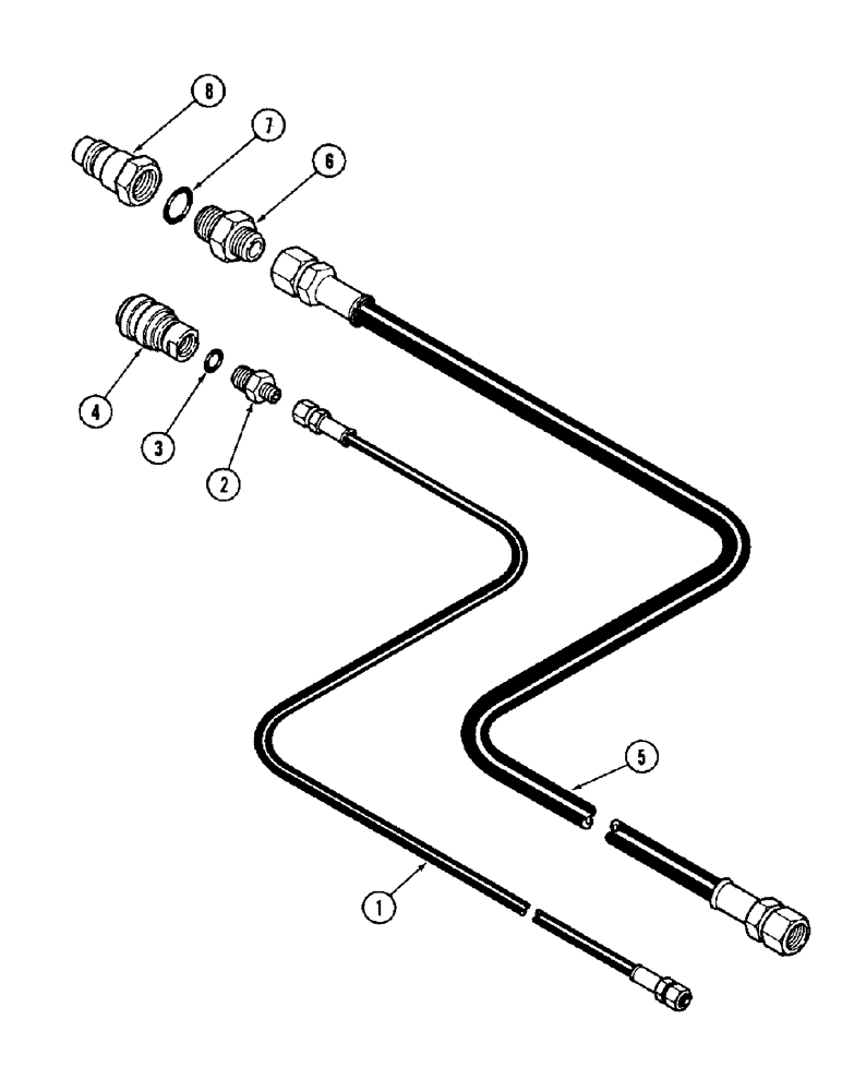 Схема запчастей Case IH 1010 - (8-20) - HEADER TO COMBINE CONNECTING HOSES, 1420, 1440, 1460 AND 1480 COMBINE (35) - HYDRAULIC SYSTEMS