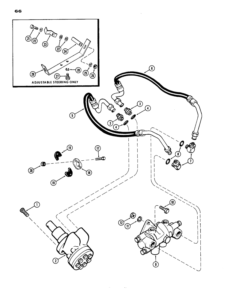 Схема запчастей Case IH 1070 - (066) - HYDROSTATIC STEERING SYSTEM (05) - STEERING