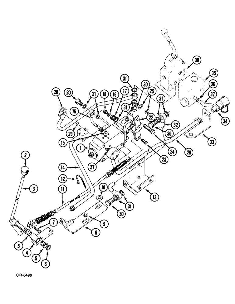 Схема запчастей Case IH 533 - (8-564) - HYDRAULIC TRAILER BRAKE (MANUALLY OPERATED) (08) - HYDRAULICS