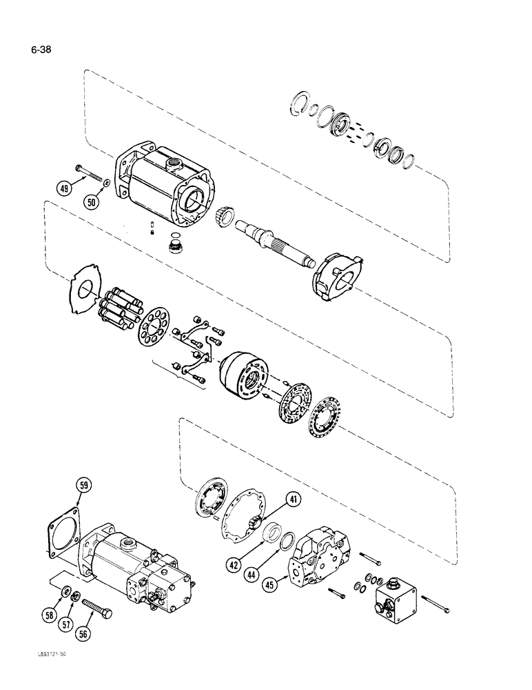 Схема запчастей Case IH 1640 - (6-38) - HYDROSTATIC MOTOR, (CONT) (03) - POWER TRAIN