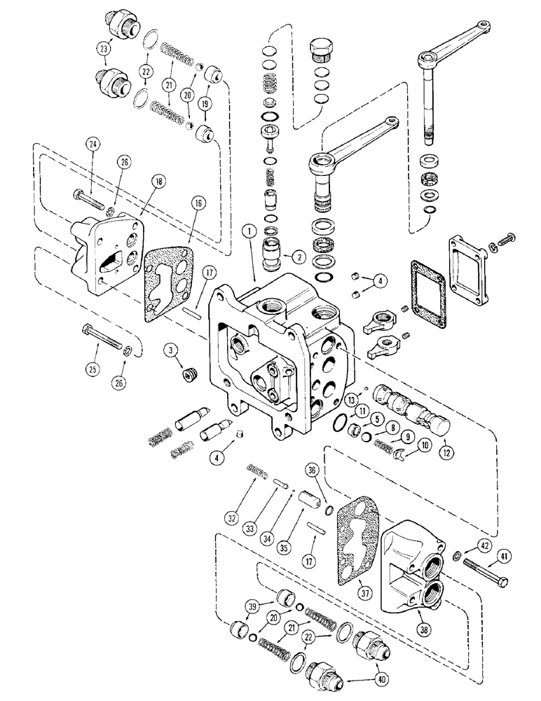 Схема запчастей Case IH 1570 - (204) - A141383 REMOTE VALVE, LEFT HAND, WITH RELIEF VALVE (08) - HYDRAULICS