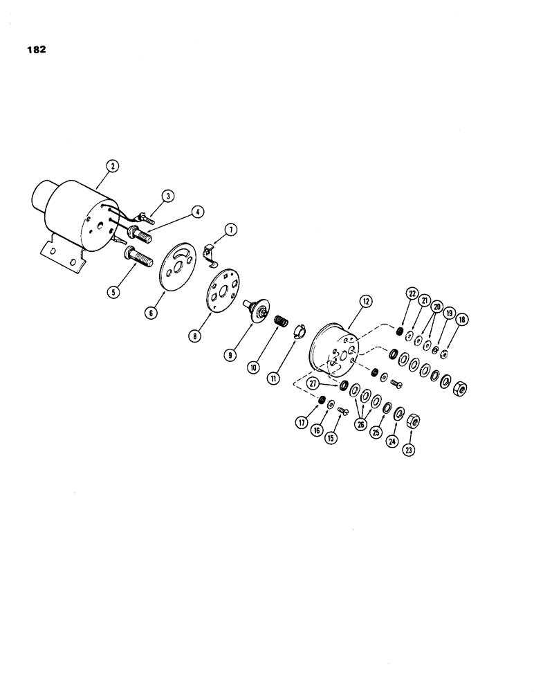 Схема запчастей Case IH 970 - (182) - A43846 SOLENOID, USED WITH A64907 STARTER, 401B DIESEL ENGINE (04) - ELECTRICAL SYSTEMS