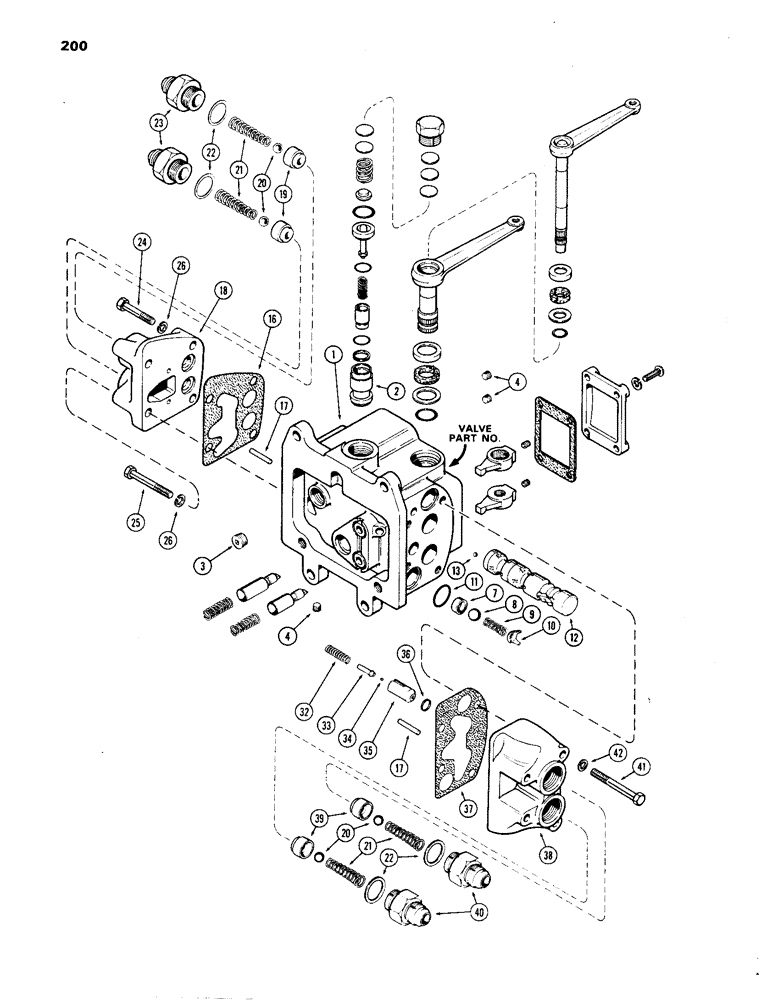 Схема запчастей Case IH 1270 - (200) - A66726 HYDRAULIC CONTROL VALVE, LEFT HAND OPTIONAL VARIABLE (08) - HYDRAULICS