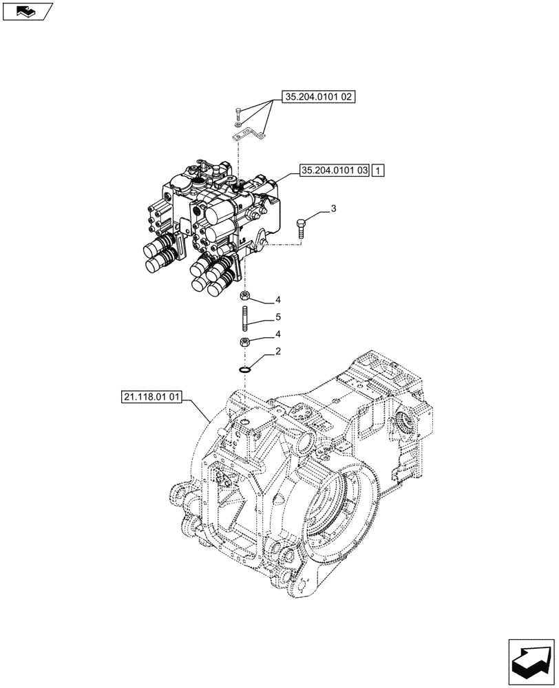 Схема запчастей Case IH PUMA 170 - (35.204.0101[01]) - 3 REMOTE CONTROL VALVES, ELECTRONIC, W/ POWER BEYOND COUPLERS (VAR.720683-743826) (35) - HYDRAULIC SYSTEMS