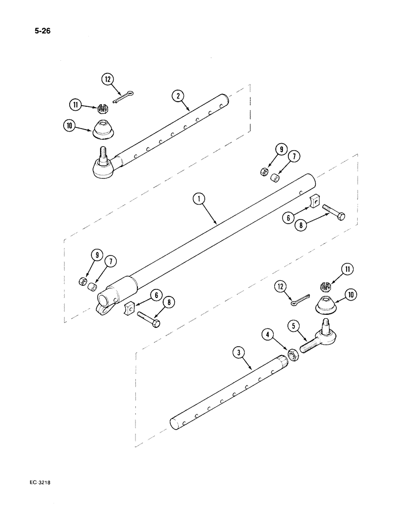 Схема запчастей Case IH 1896 - (5-26) - ADJUSTABLE FRONT AXLE TIE RODS (05) - STEERING