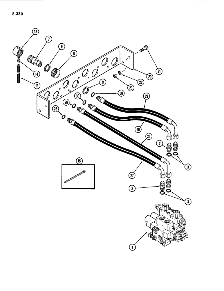 Схема запчастей Case IH 4494 - (8-330) - REMOTE HYDRAULIC HOSES AND COUPLINGS, TWO CIRCUIT SYSTEM WITH LOAD CHECK (08) - HYDRAULICS