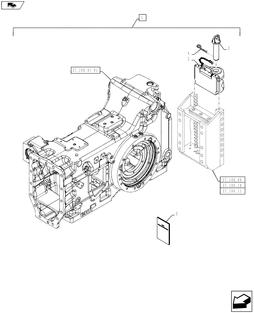 Схема запчастей Case IH PUMA 160 - (88.037.03) - DIA KIT, SLIDER TOW HOOK WITH FIXED D3 TYPE COUPLINGS - 50MM (88) - ACCESSORIES