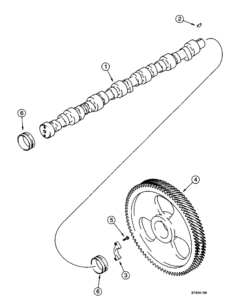 Схема запчастей Case IH 2188 - (2-42) - CAMSHAFT, 6TA-830 ENGINE, PRIOR TO COMBINE P.I.N. JJC0191483 (01) - ENGINE