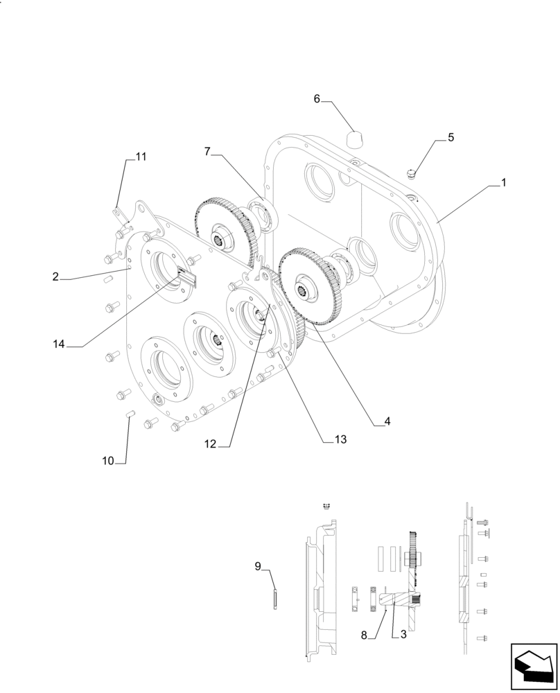 Схема запчастей Case IH A8800 - (21.900.AA) - PUMP GEARBOX (21) - TRANSMISSION