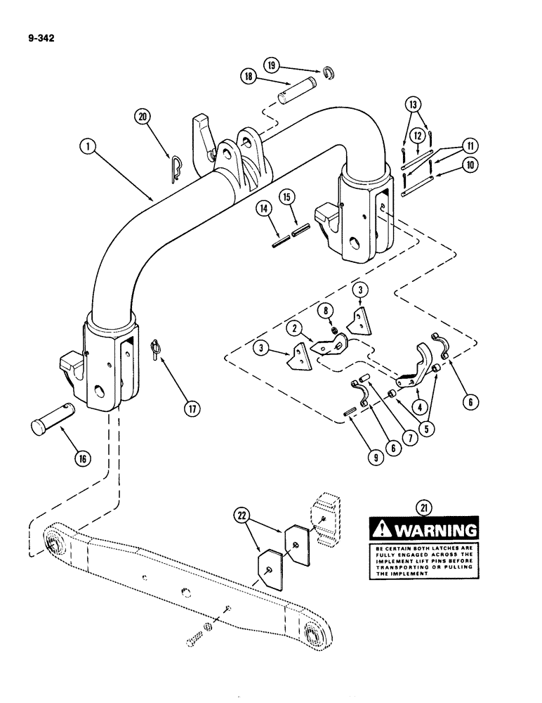 Схема запчастей Case IH 4490 - (9-342) - QUICK HITCH COUPLER (09) - CHASSIS/ATTACHMENTS