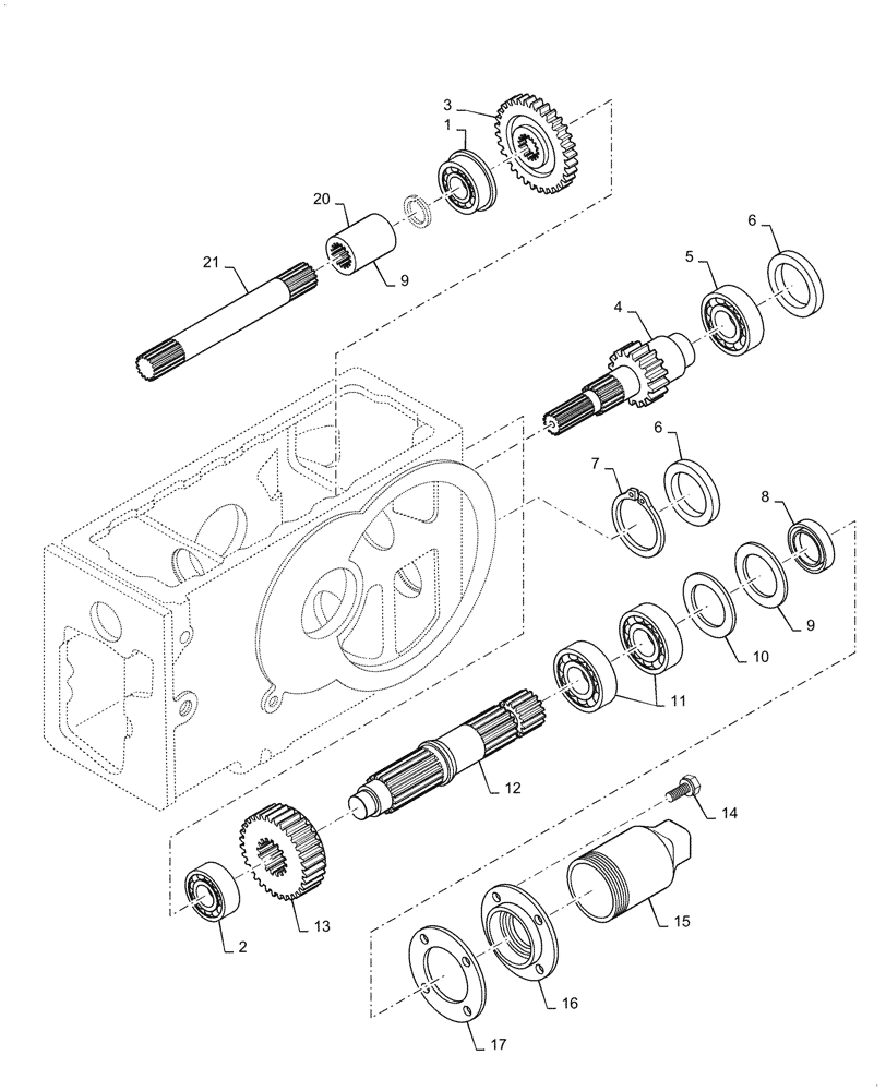 Схема запчастей Case IH FARMALL 35 - (03.14) - PTO GEARS (03) - TRANSMISSION