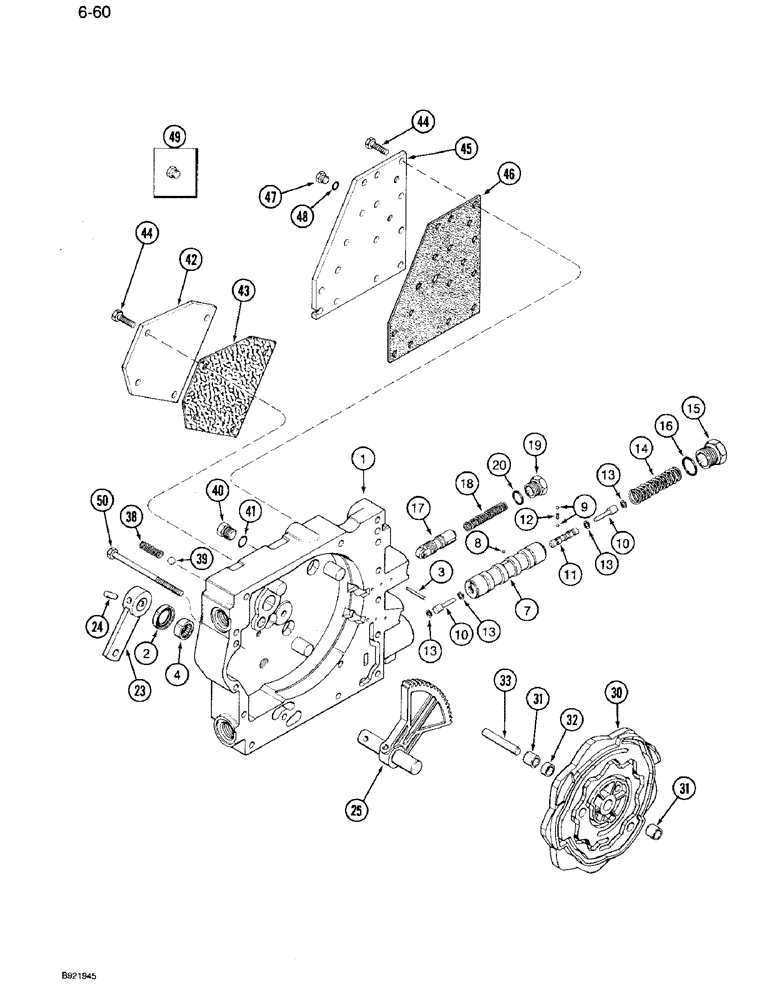 Схема запчастей Case IH 7110 - (6-060) - TRANSMISSION CONTROL VALVE ASSEMBLY, CAM HOUSING SECTION, TWO SPEED REVERSE VALVES (06) - POWER TRAIN