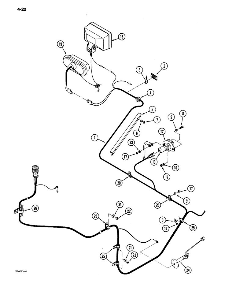 Схема запчастей Case IH 9180 - (4-22) - REAR FRAME HARNESS (04) - ELECTRICAL SYSTEMS