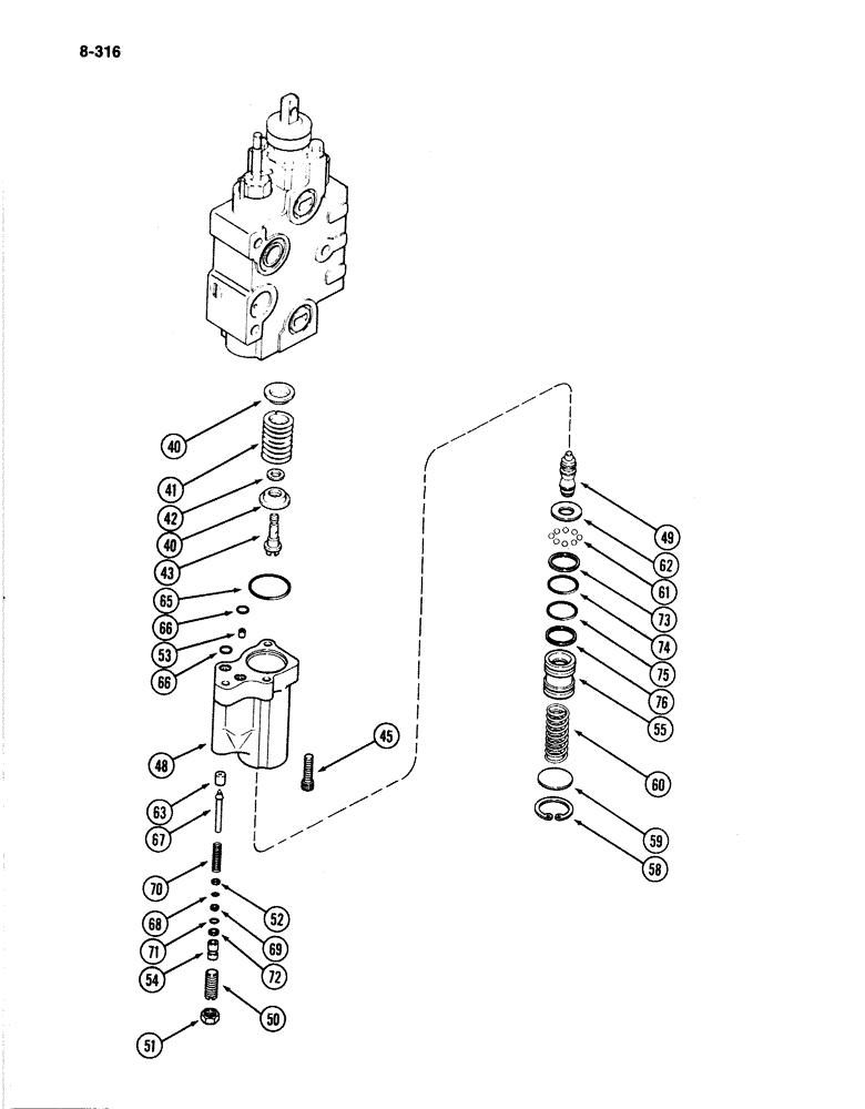 Схема запчастей Case IH 4894 - (8-316) - REMOTE VALVE BODY ASSEMBLY, TWO CIRCUIT AND ADD ON FOR THIRD AND FOURTH CIRCUIT WITHOUT LOAD CHECK (08) - HYDRAULICS