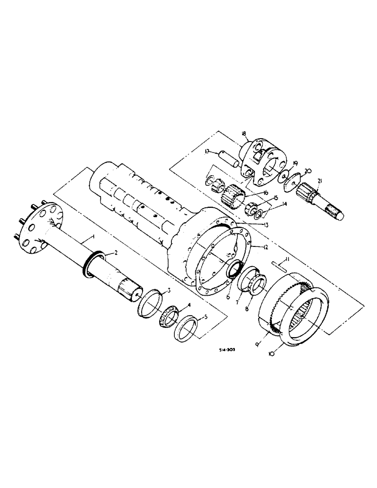 Схема запчастей Case IH 674 - (07-17) - REAR AXLE, CARRIER AND CONNECTIONS (04) - Drive Train