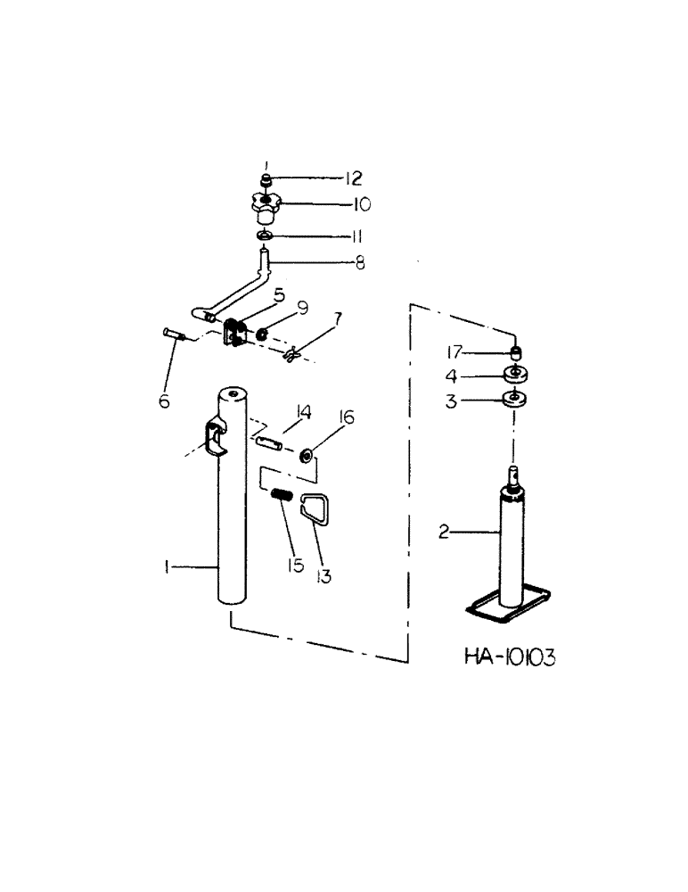 Схема запчастей Case IH 45 - (D-17) - TRACTOR HITCH JACK, BUILT AUGUST, 1976 SEASON & SINCE 