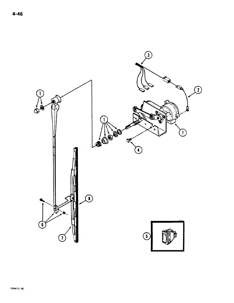 Схема запчастей Case IH 9180 - (4-46) - REAR WIPER, IF EQUIPPED (04) - ELECTRICAL SYSTEMS