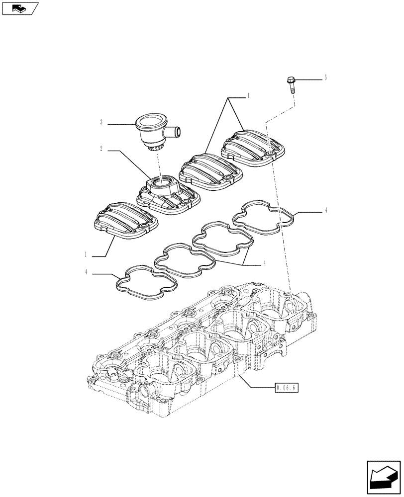 Схема запчастей Case IH F5AE5484B A001 - (0.06.3) - CYLINDER HEAD COVERS (10) - ENGINE