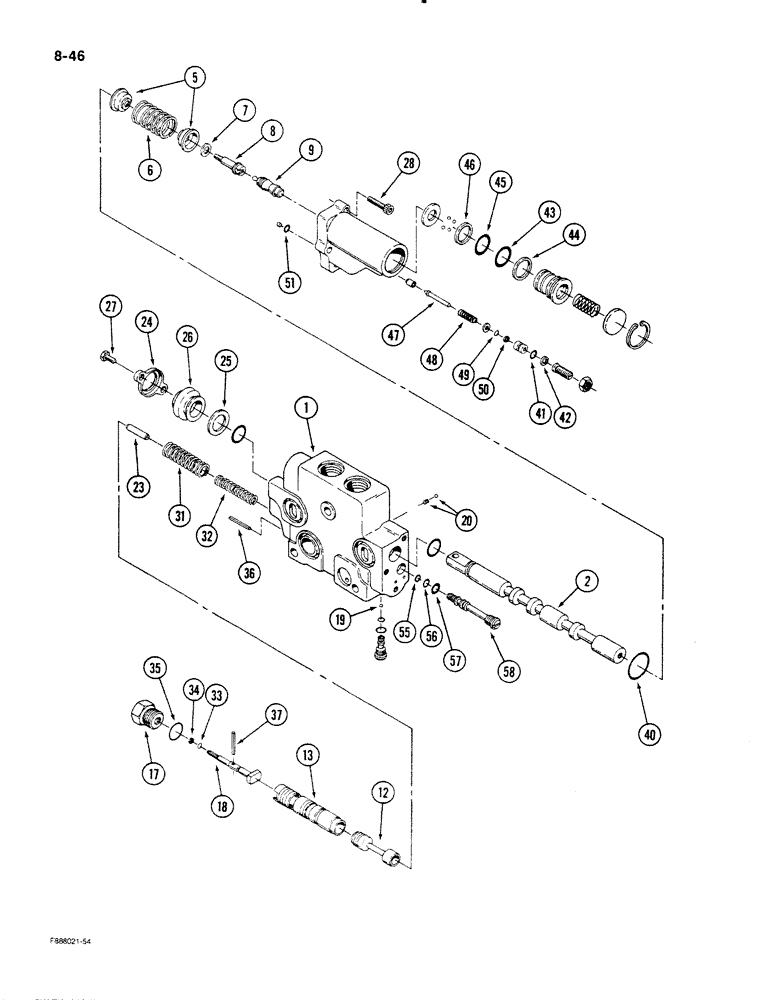 Схема запчастей Case IH STEIGER - (8-46) - HYDRAULIC REMOTE VALVE SECTION, FIRST, SECOND, THIRD AND FOURTH WITH FLOAT (08) - HYDRAULICS