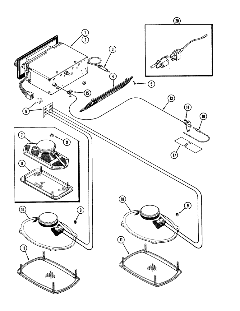 Схема запчастей Case IH 4690 - (9-430) - CAB, RADIO AND SPEAKERS (09) - CHASSIS/ATTACHMENTS